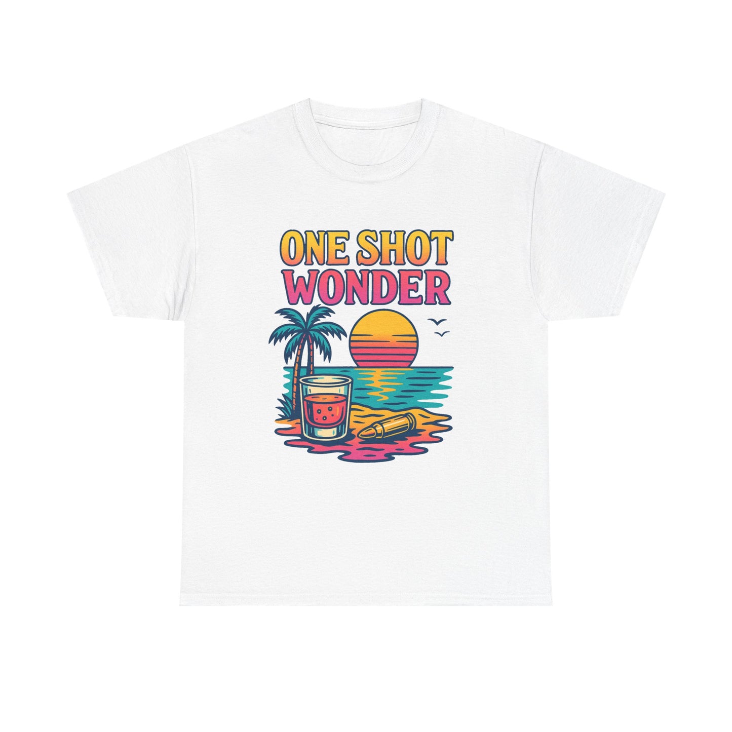 Unisex Heavy Cotton Tee - One Shot Wonder Sunset Vibe